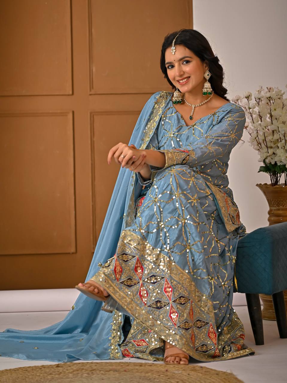 The Sovereign Chartreuse Mirror-Craft Gharara